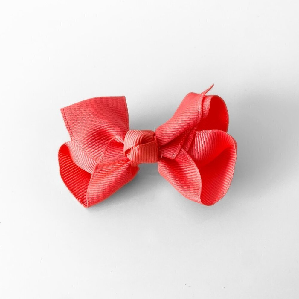 Set of 2 Pretty Girls Hair Bows Grosgrain Ribbon Clips Hair Accessories Fuchsia - Picture 3 of 5